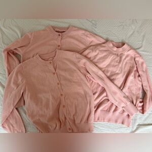 3 pieces Pink kids Sweater cardigan cotton